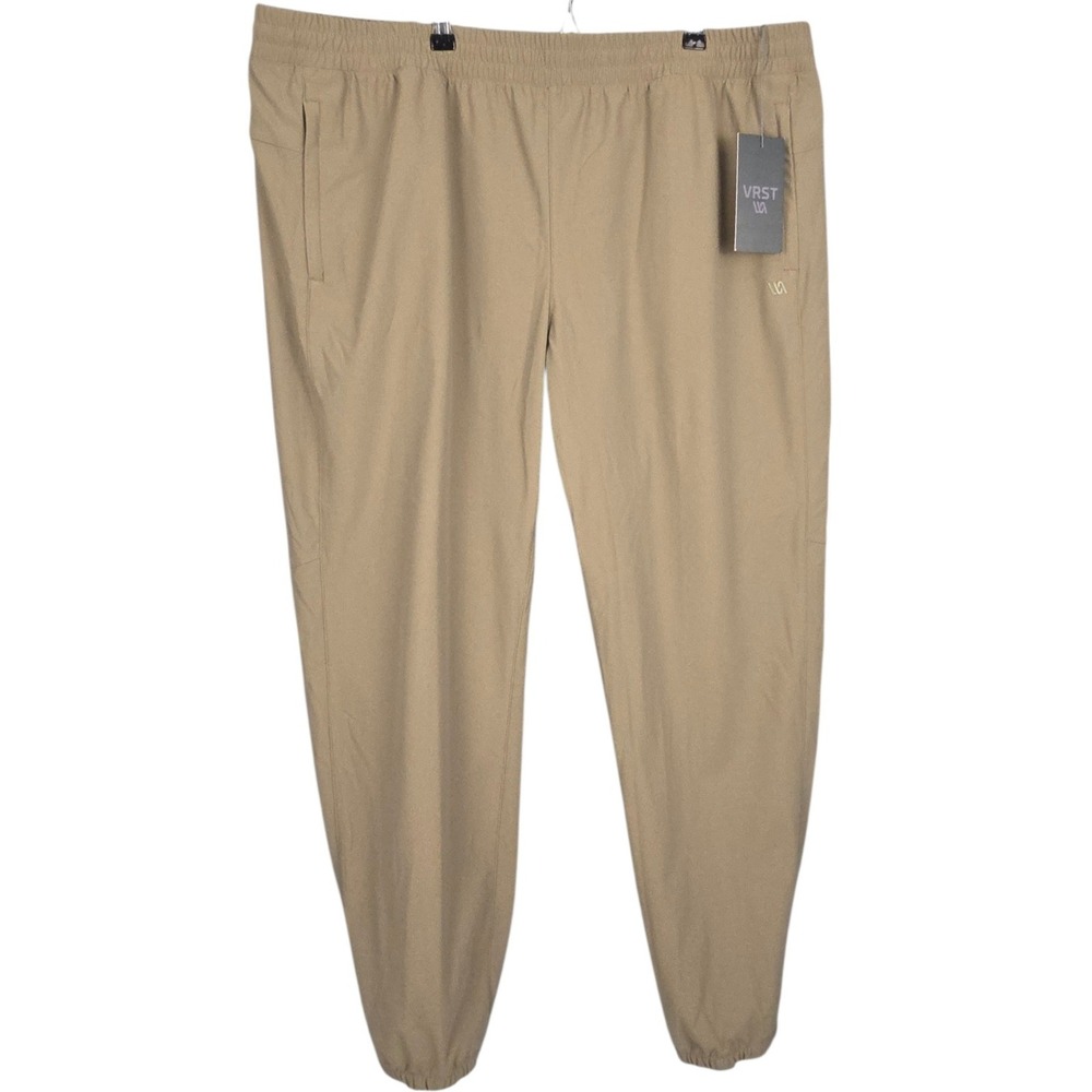 VRST Jogger Pants Mens XXL Tan Elastic Waist Stretch‎ Athletic Drawstring NWT